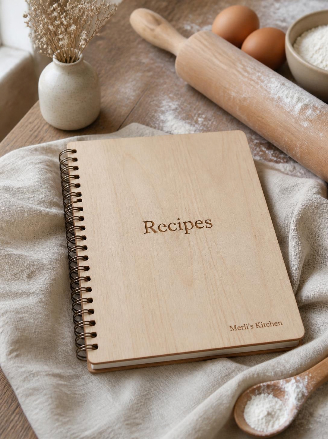 Personalized Wooden Recipe Book